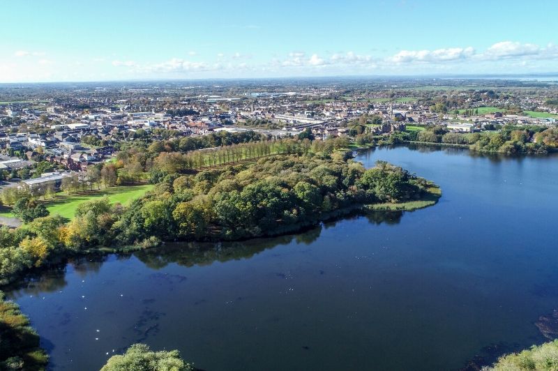 Birds Eye view of the Lurgan park.